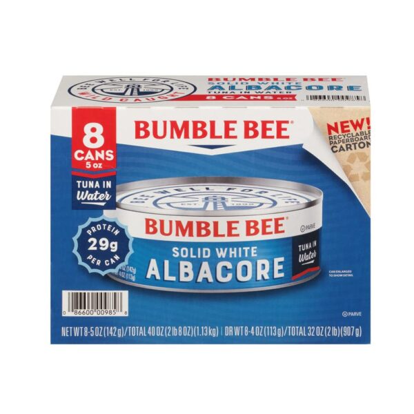 Bumble Bee Solid White Albacore Tuna in Water 5 oz Can (Pack of 8)