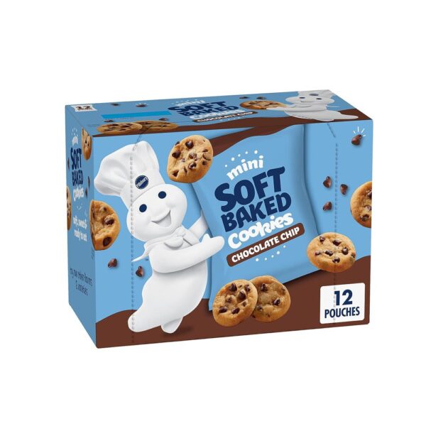 Pillsbury Mini Soft Baked Cookies, Chocolate Chip, Snack Bags, 12 ct